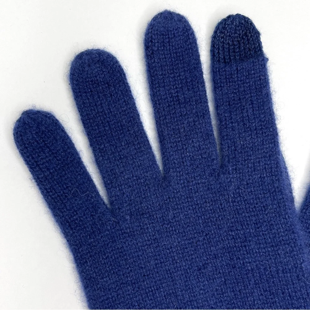 NORDSTROM Rack 100% Cashmere NEW Rib Knit Tech Gloves NEW Blue